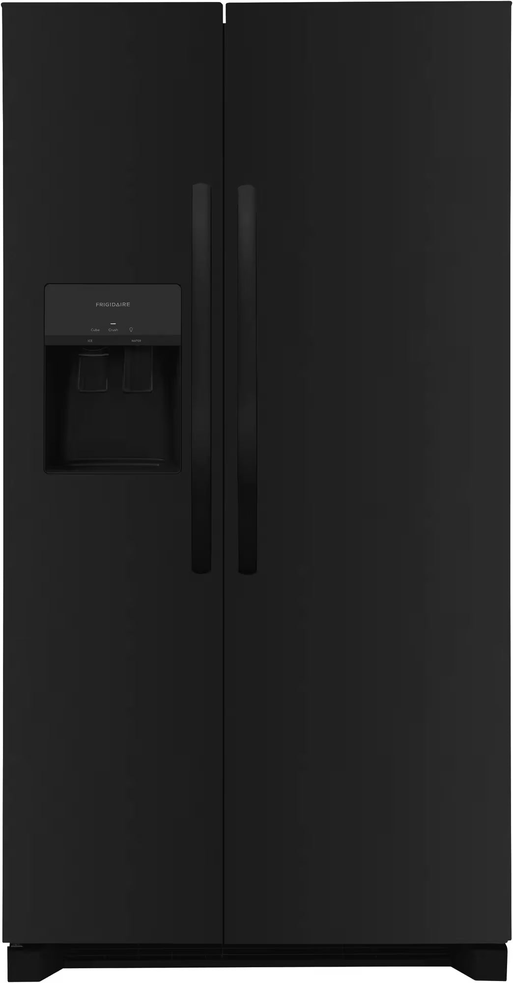 Frigidaire FRSS2623AB black refrigerator, exterior view # finish_black