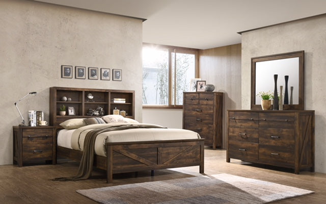 Lifestyle Furniture Fure C8100 Rustic Brown Queen Bed