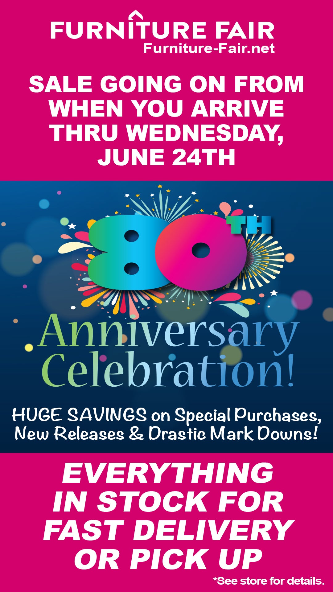 Furniture Fair 80th Anniversary Sale