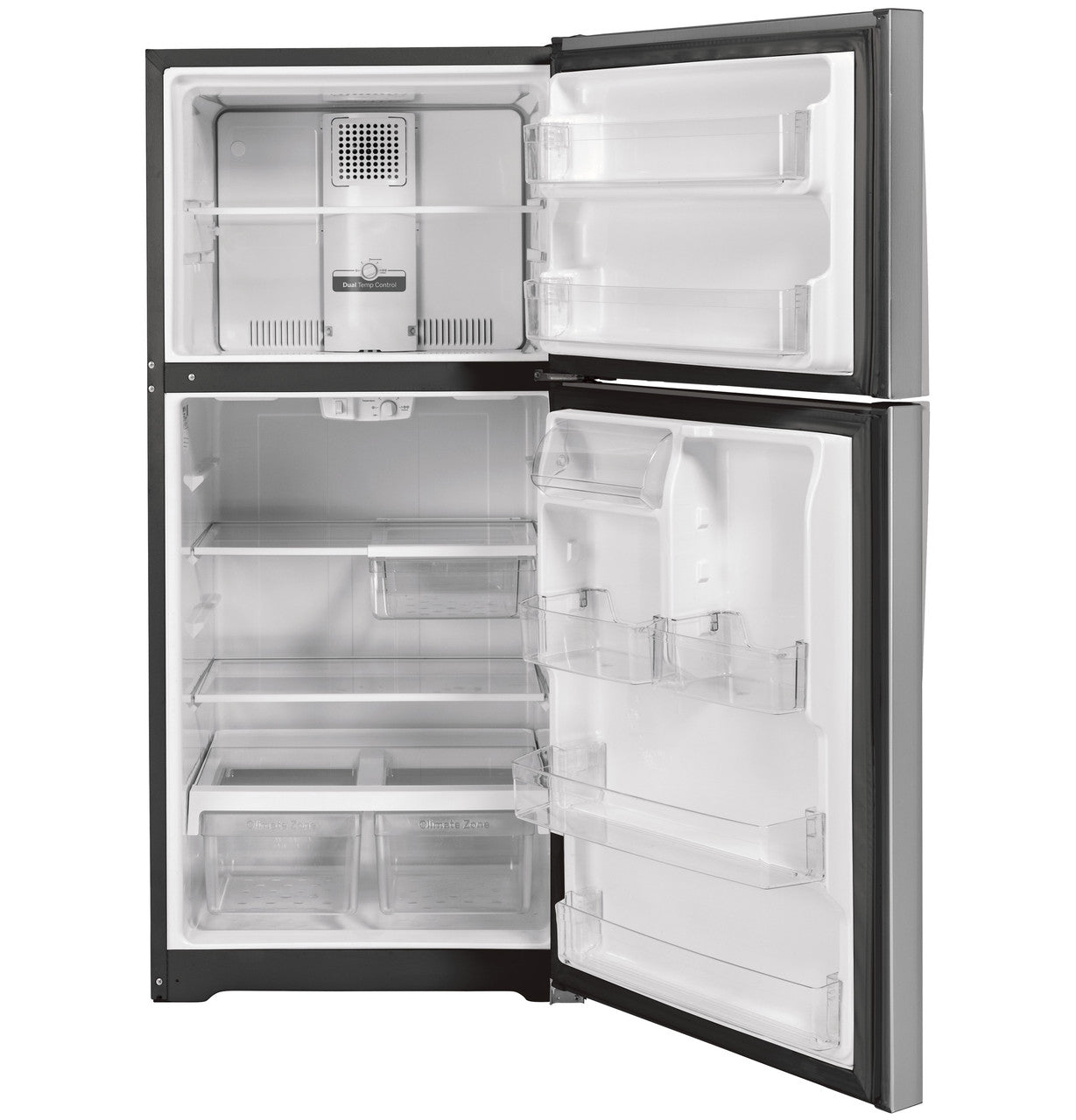 GE Appliances 19 Cu. Ft. Top-Freezer Refrigerator - Stainless Steel — image 2