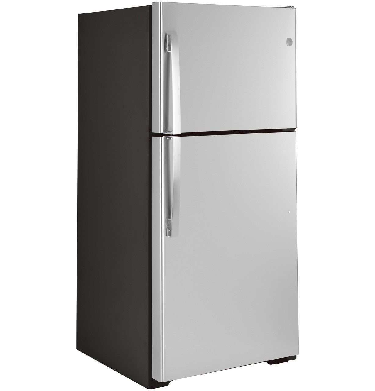 GE Appliances Top-Freezer Refrigerator - Stainless Steel — image 2