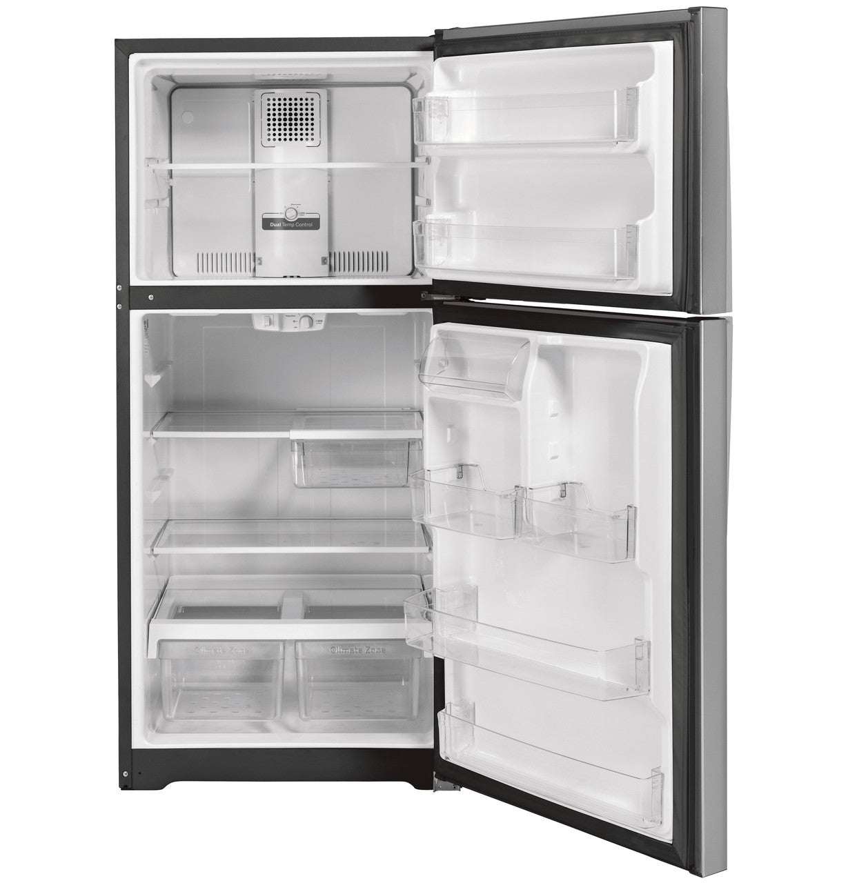 GE Appliances Top-Freezer Refrigerator - Stainless Steel — image 3