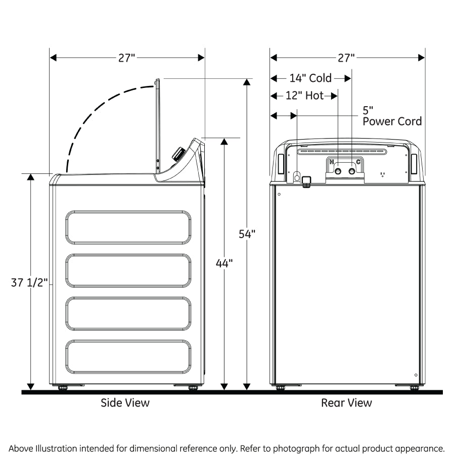 GE Appliances GTW525ACPWB Top Load Washer - White — image 3