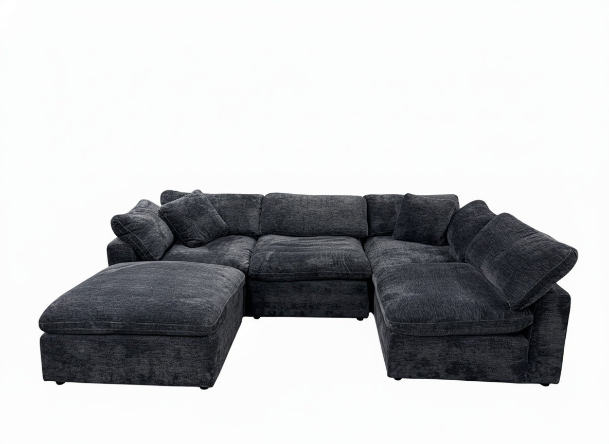 Elements Furniture Cloud 9 Five Piece Modular Sectional - Ebony