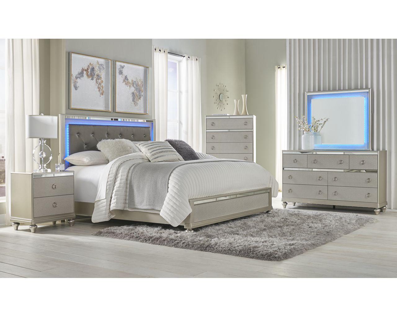 Lifestyle Furniture C4188A Silver collection room setting; this listing is the dresser