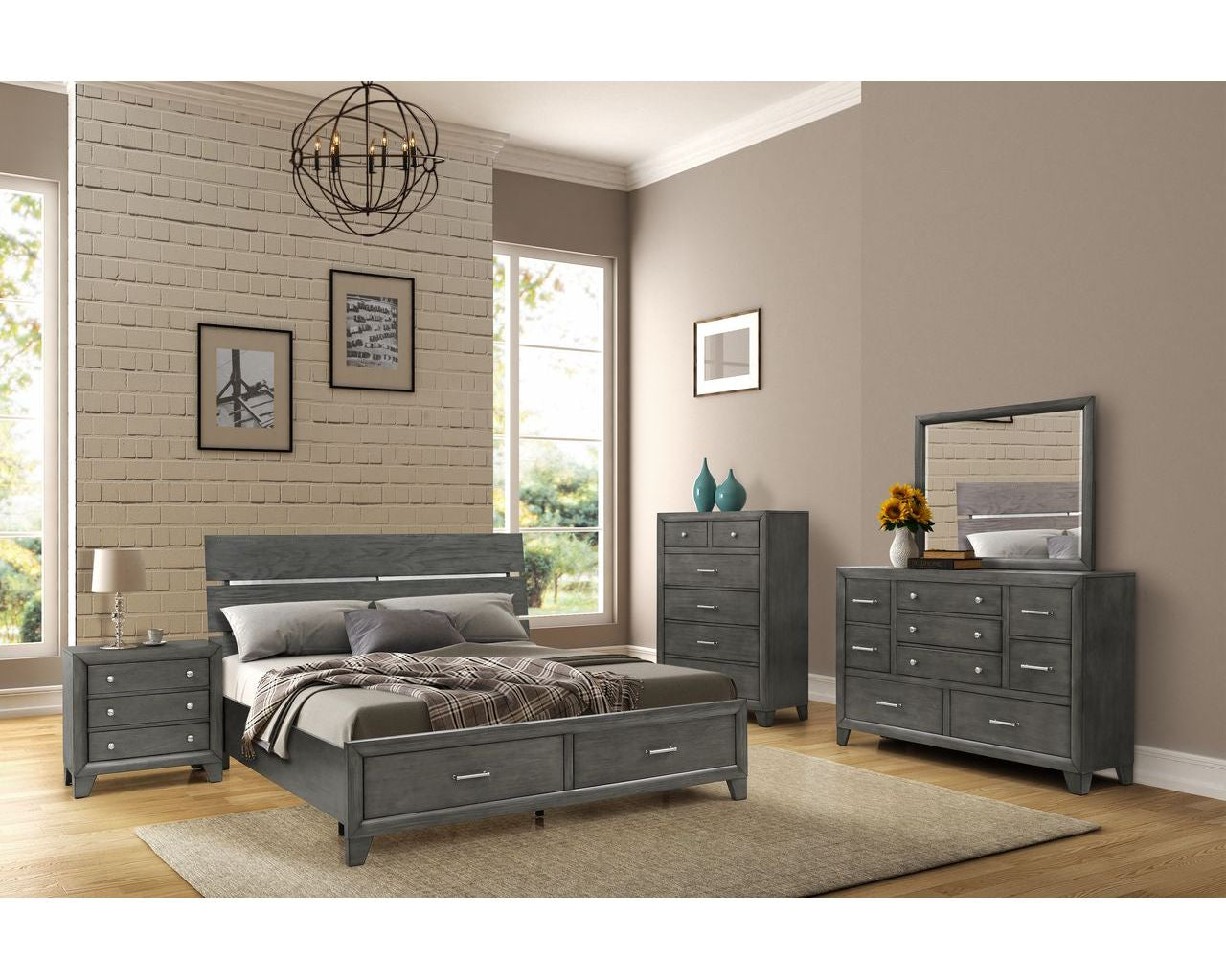 Lifestyle Furniture C8130G Gray collection room setting; this listing is the mirror