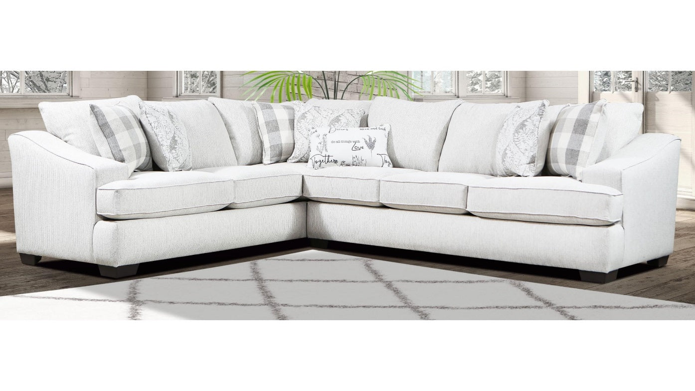 LEAI Complete Light Cream and Gray 2-Piece Sectional Set