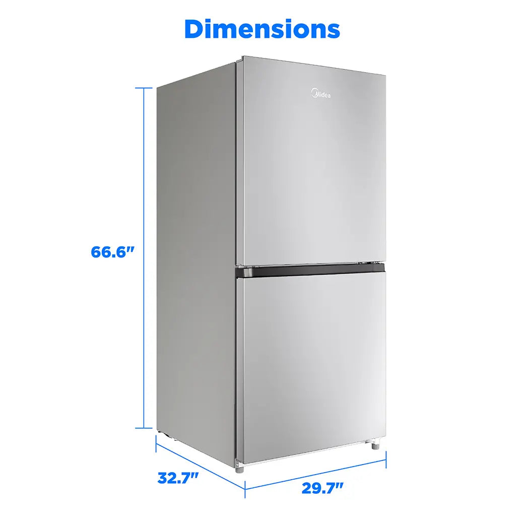 Midea MRU21C7BST dimensions: 29.7 inches wide, 32.7 inches deep and 66.6 inches high
