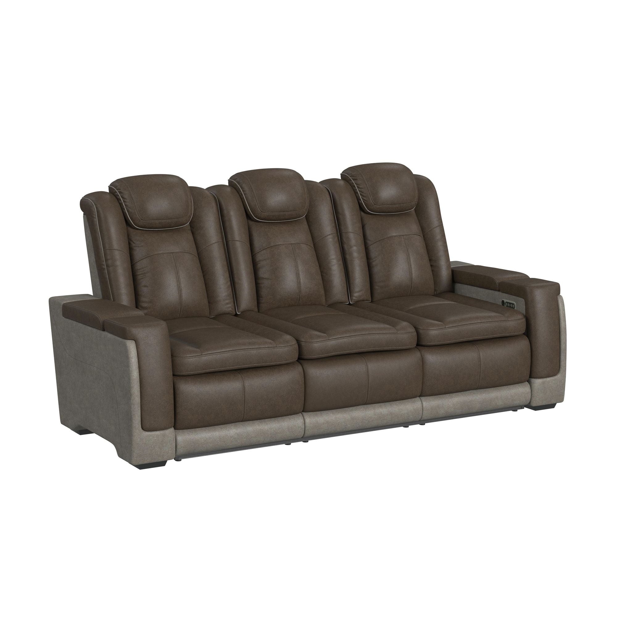 Elements International Lantana Rocky Brown/Grey reclining sofa