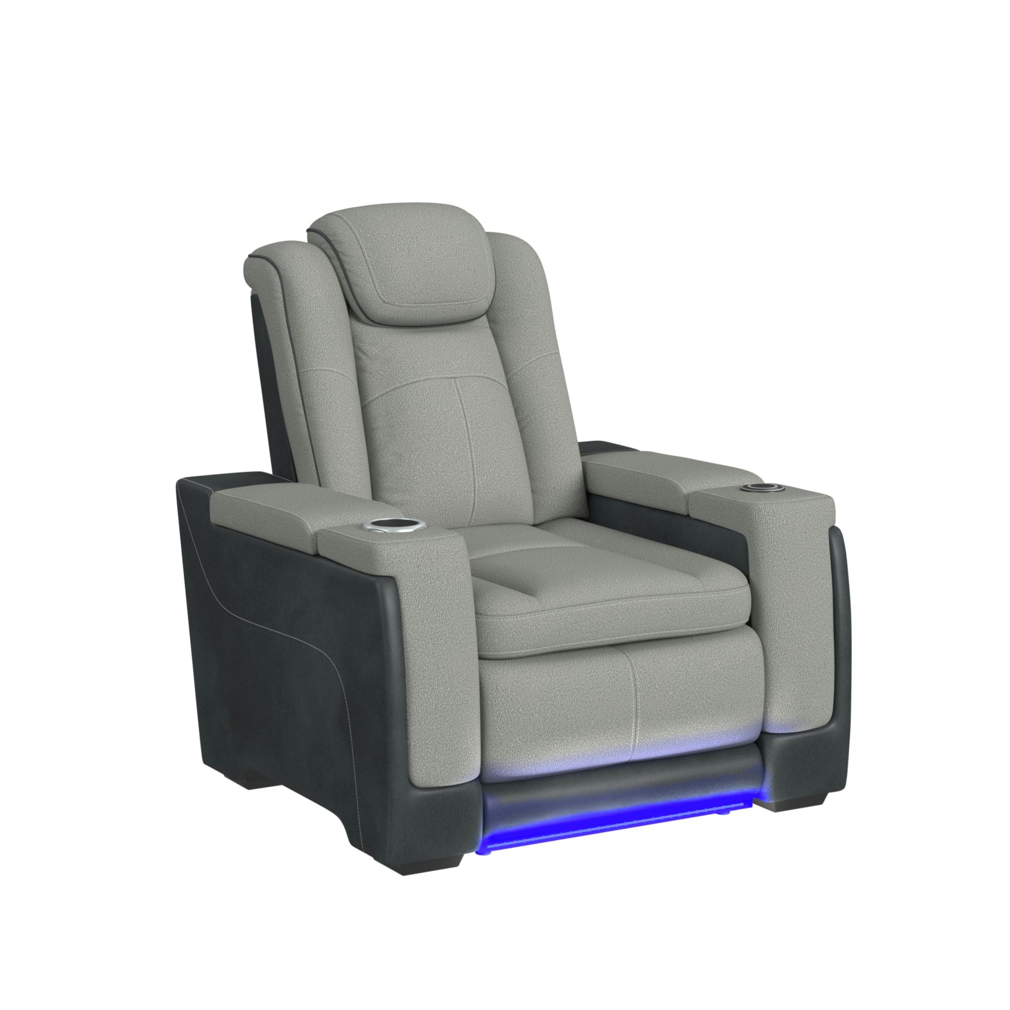Elements International Lantana Rocky Cement/Charcoal power recliner