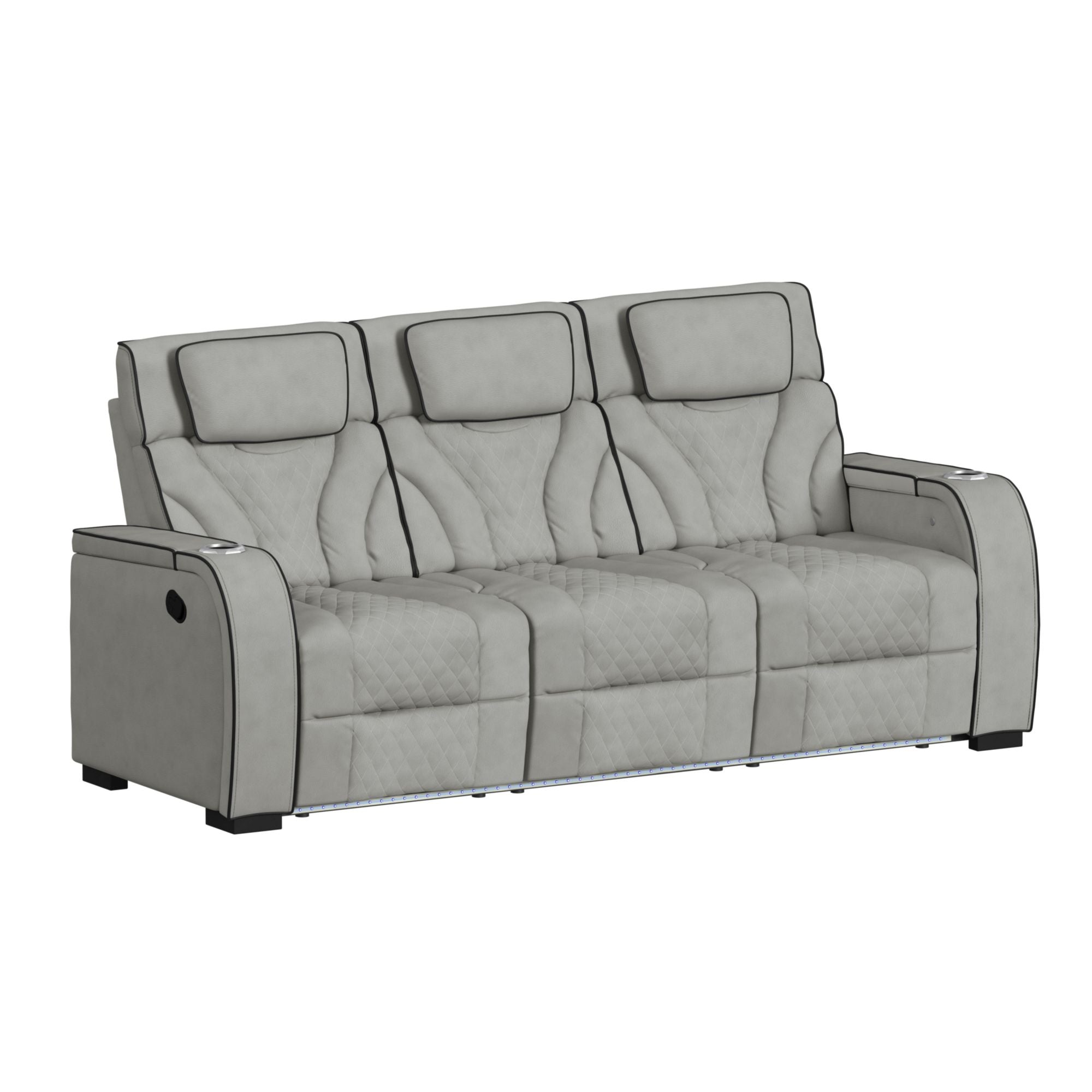 Elements International Blitz Simba Taupe reclining sofa