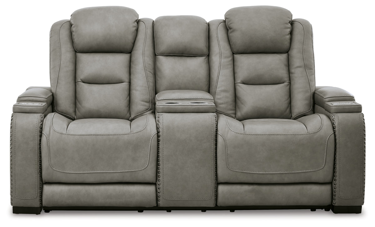Ashley The Man-Den Power Reclining Loveseat with Console