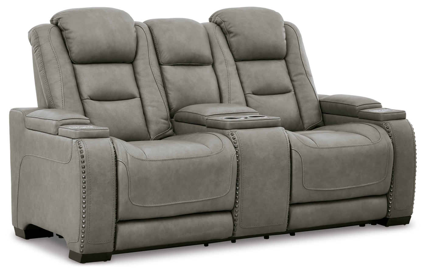 Ashley The Man-Den Power Reclining Loveseat with Console