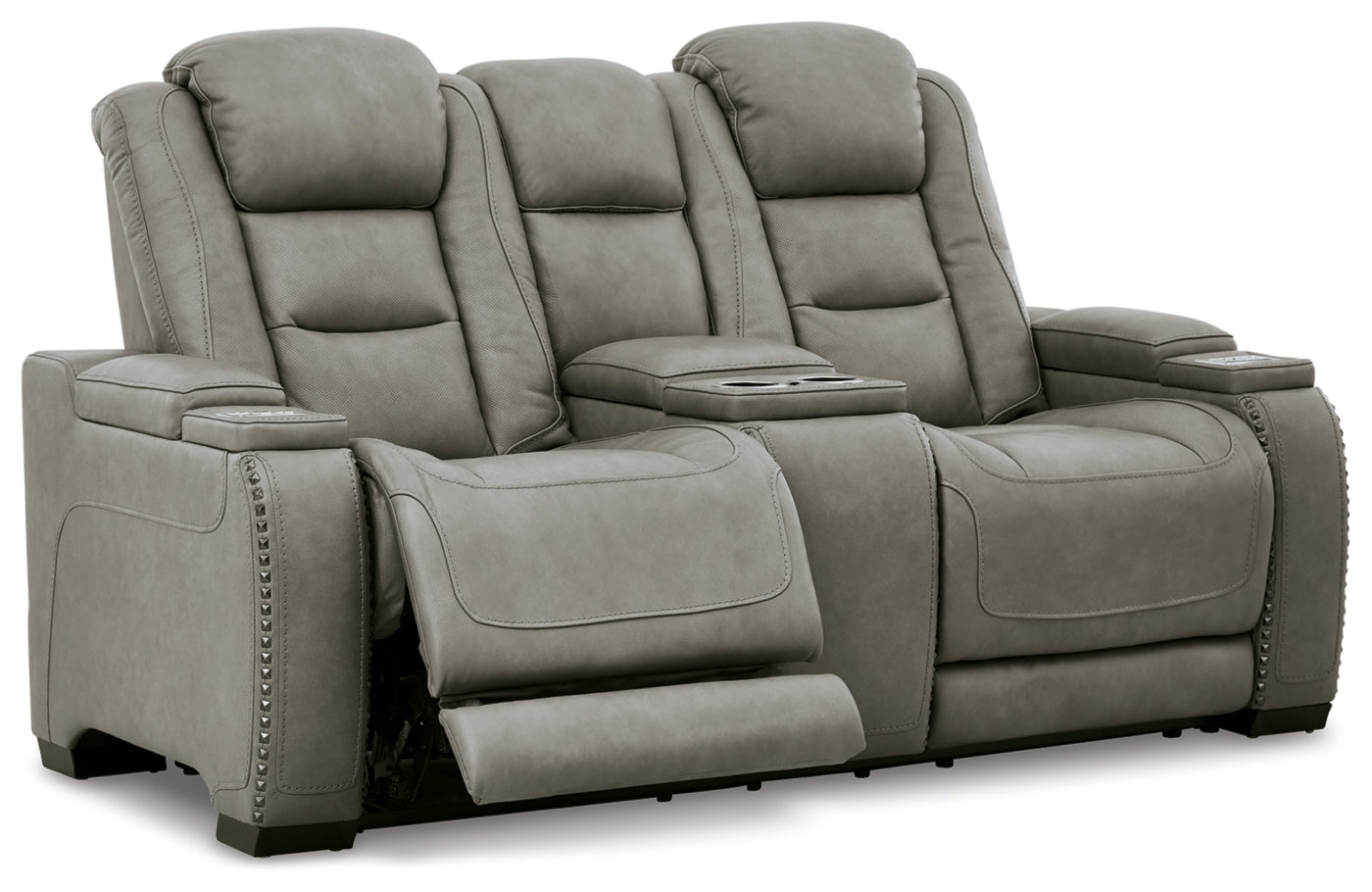 Ashley The Man-Den Power Reclining Loveseat with Console