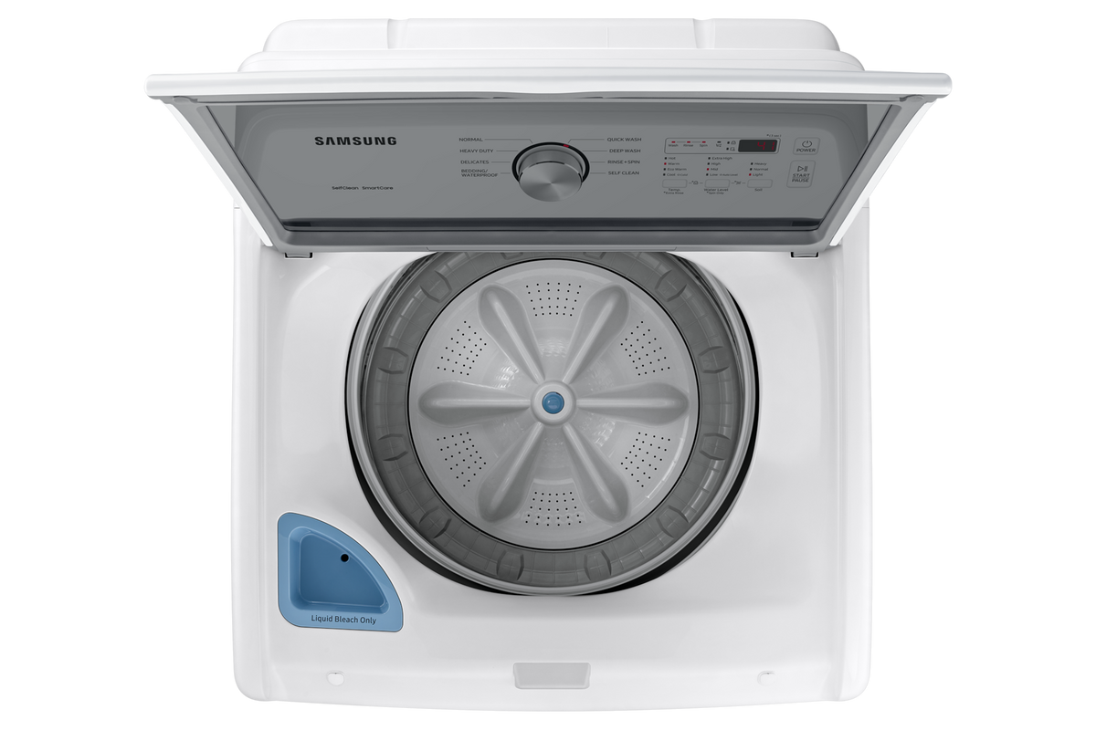 Samsung WA45T3200AW top-load washer Diamond Drum and impeller, overhead view