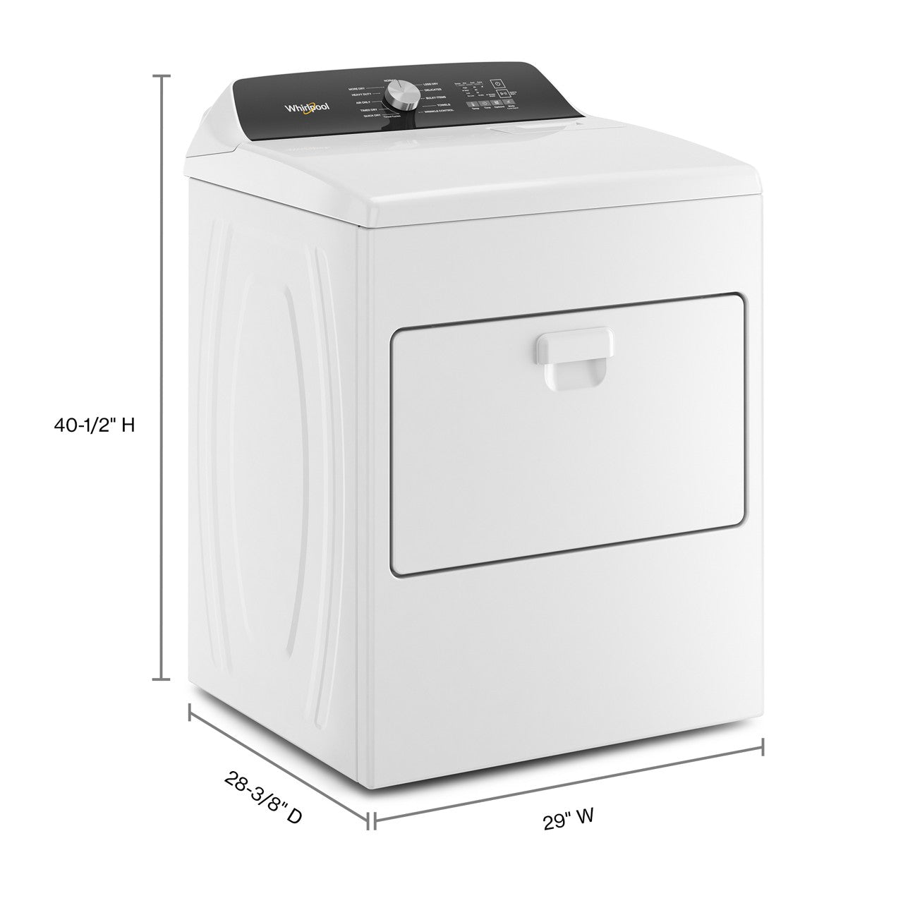 Whirlpool 7.0 Cu. Ft. Electric Dryer (WED5010LW) - White — image 2