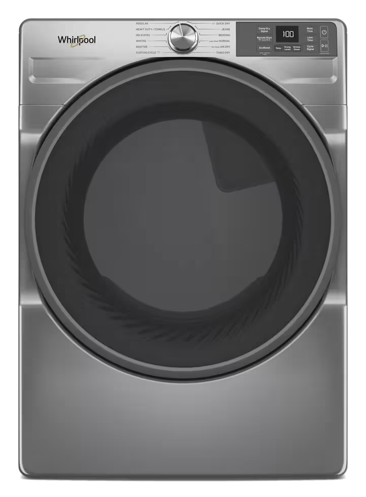 Whirlpool WED5720RR Radiant Silver dryer, front exterior
