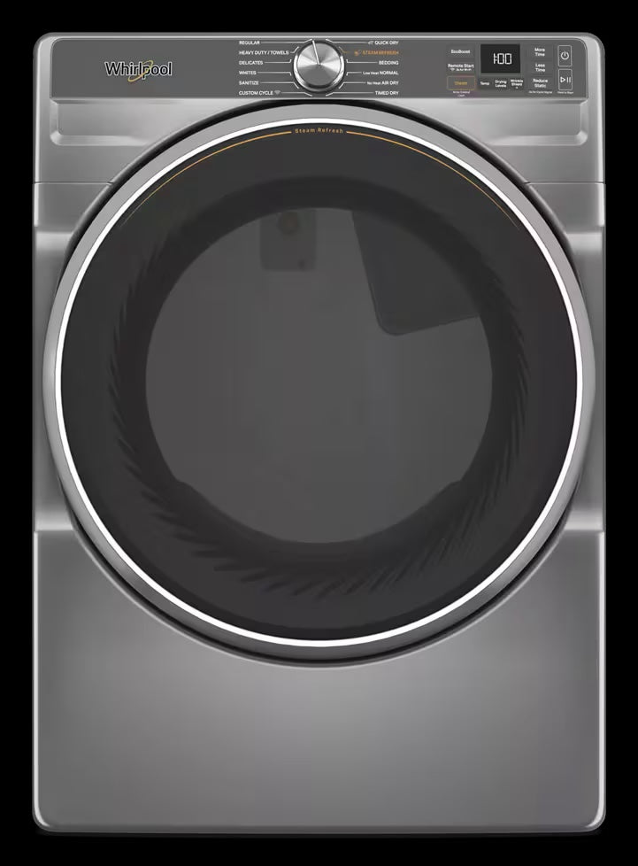 Whirlpool WED6720RR electric dryer, Radiant Silver front view