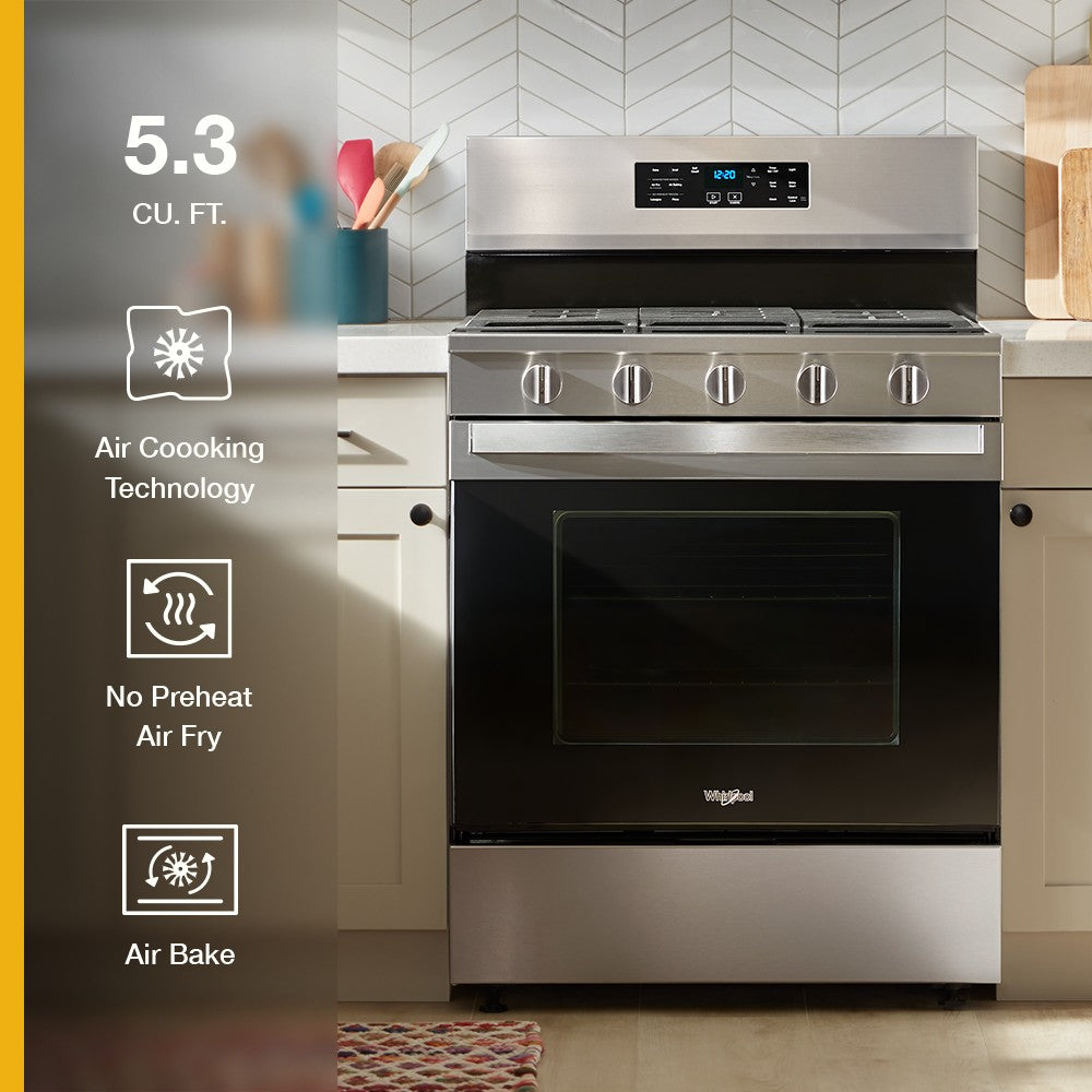 Whirlpool 5.3 Cu. Ft. Electric Range (WFES5030RZ) - Stainless Steel