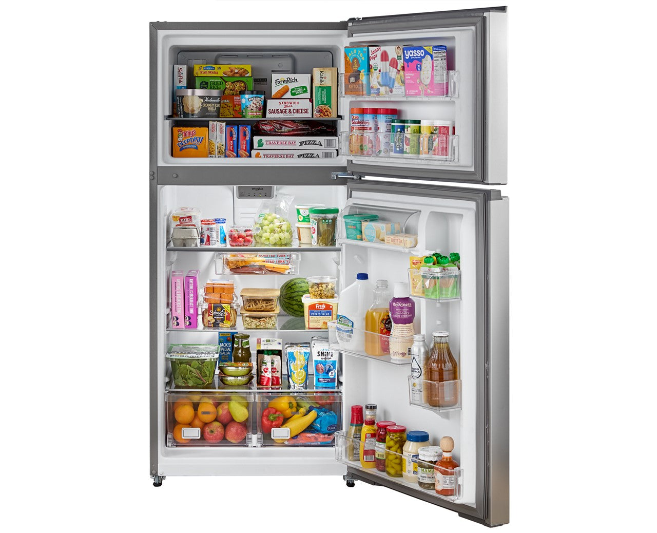 Whirlpool 19 Cu. Ft. Top-Freezer Refrigerator - Stainless Steel — image 2