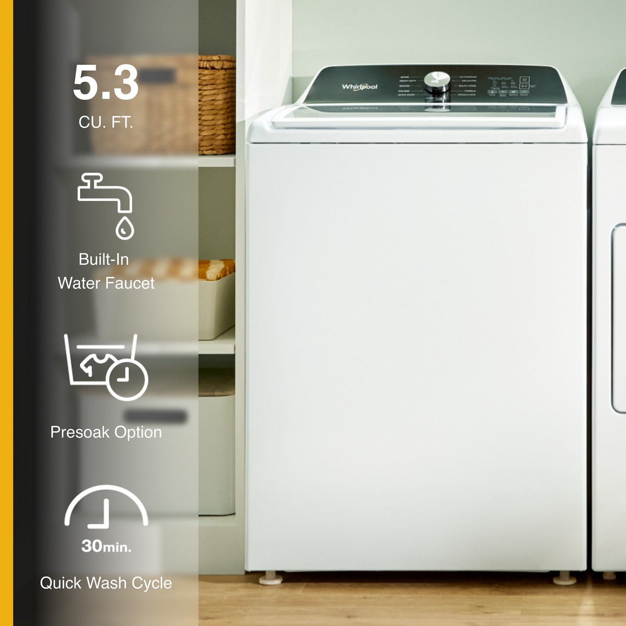 Whirlpool 5.3 Cu. Ft. Top Load Washer - White