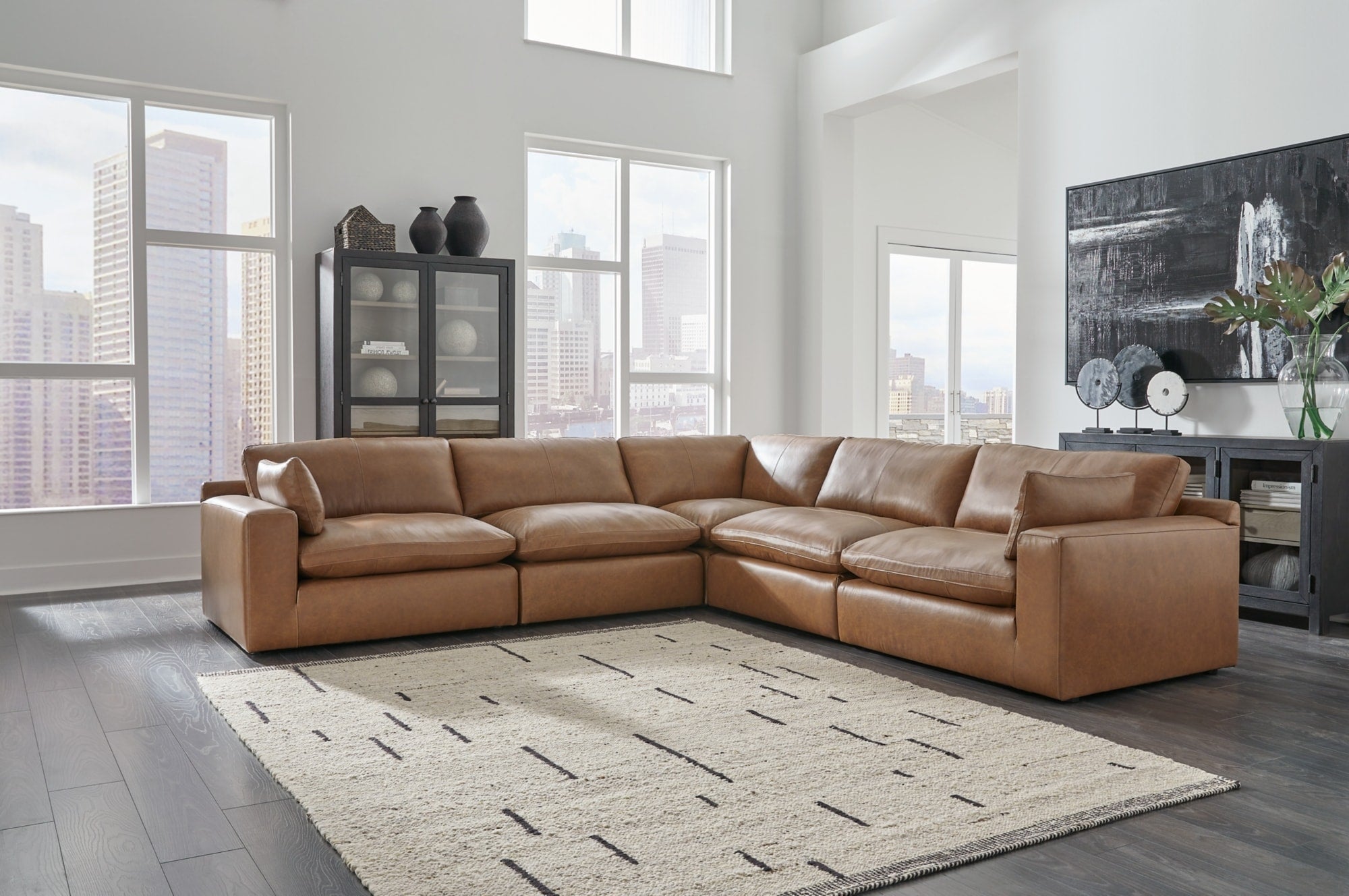 Ashley Emilia 5-Piece Sectional - angled view