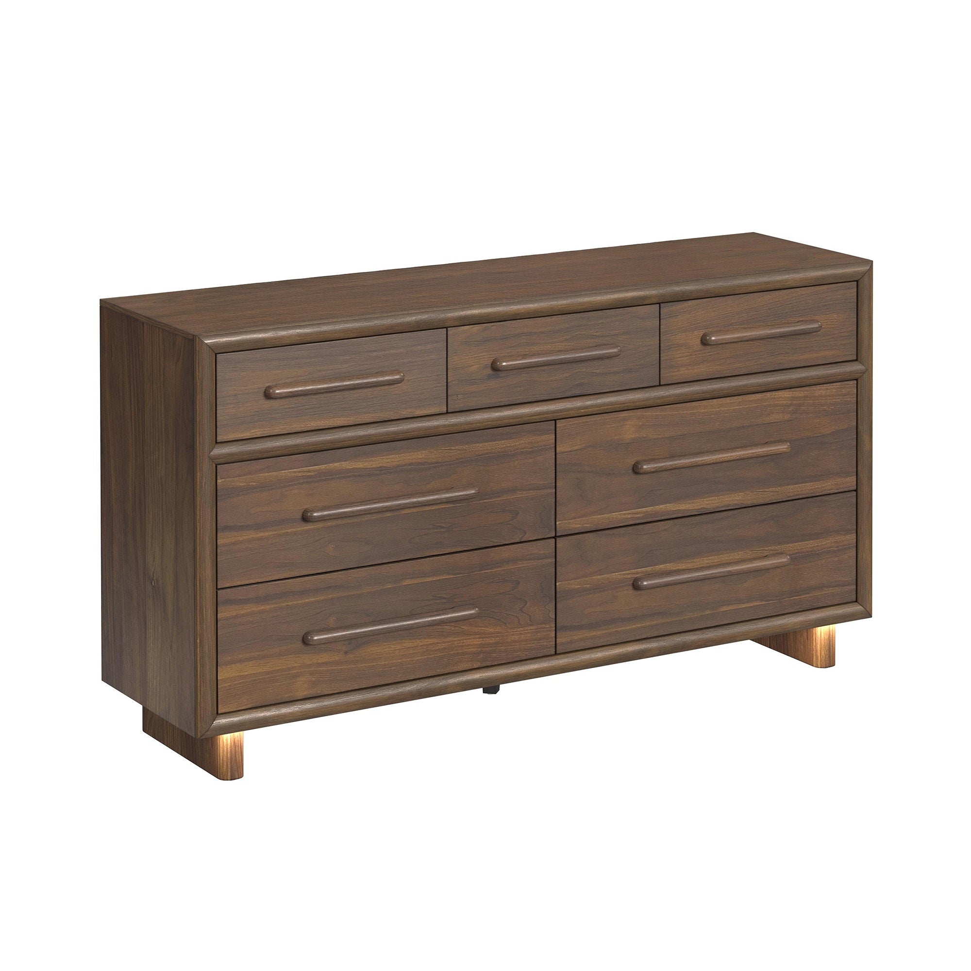 Elements International B167 Brisbane Brown Walnut 5-Drawer Dresser