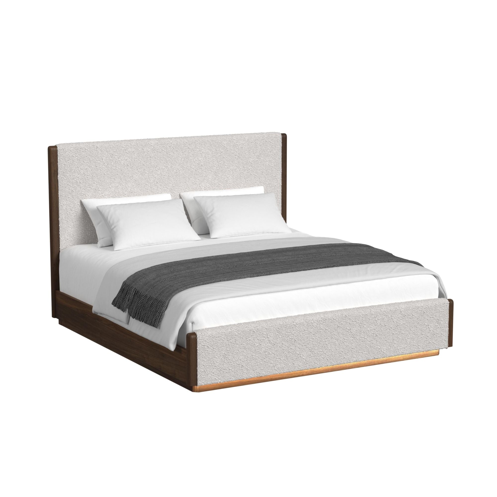 Elements International Brisbane Brown Gray King Platform Bed