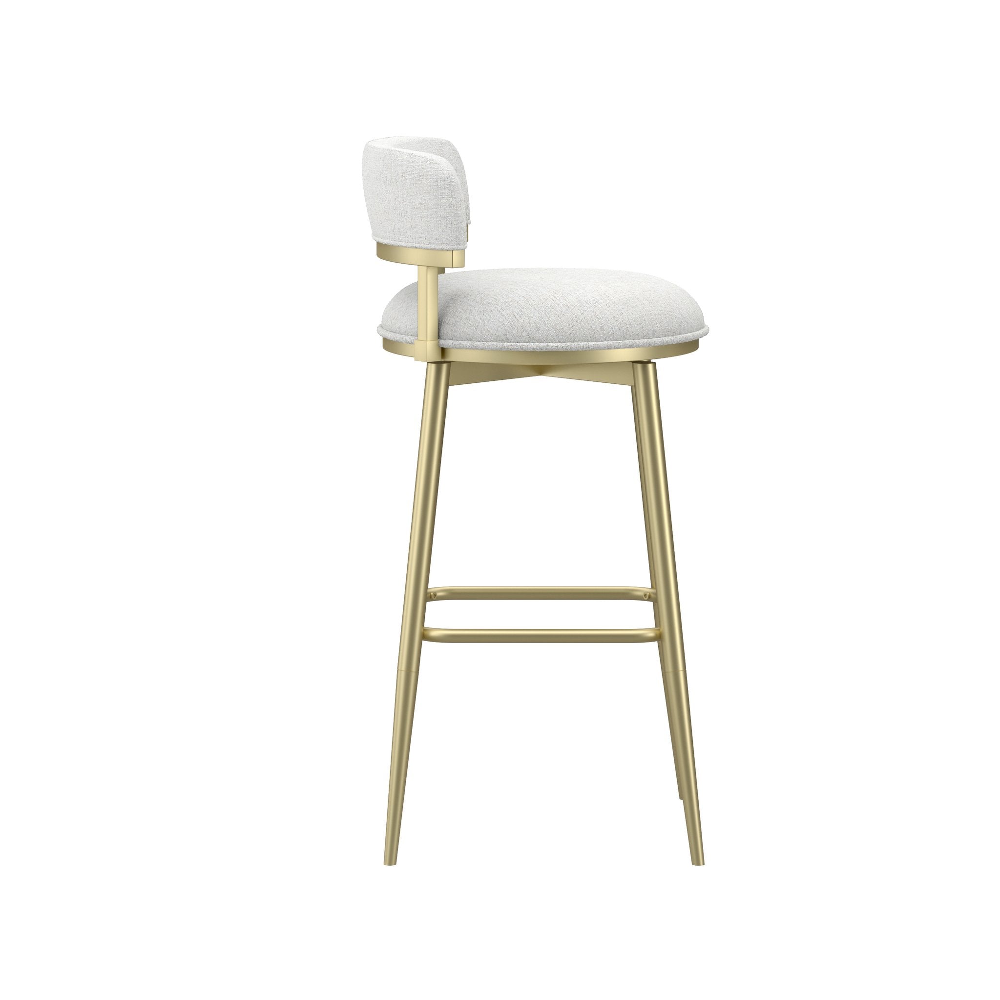 HH2home Jaxon Adjustable-Height Swivel Bar Stool - Gold & White