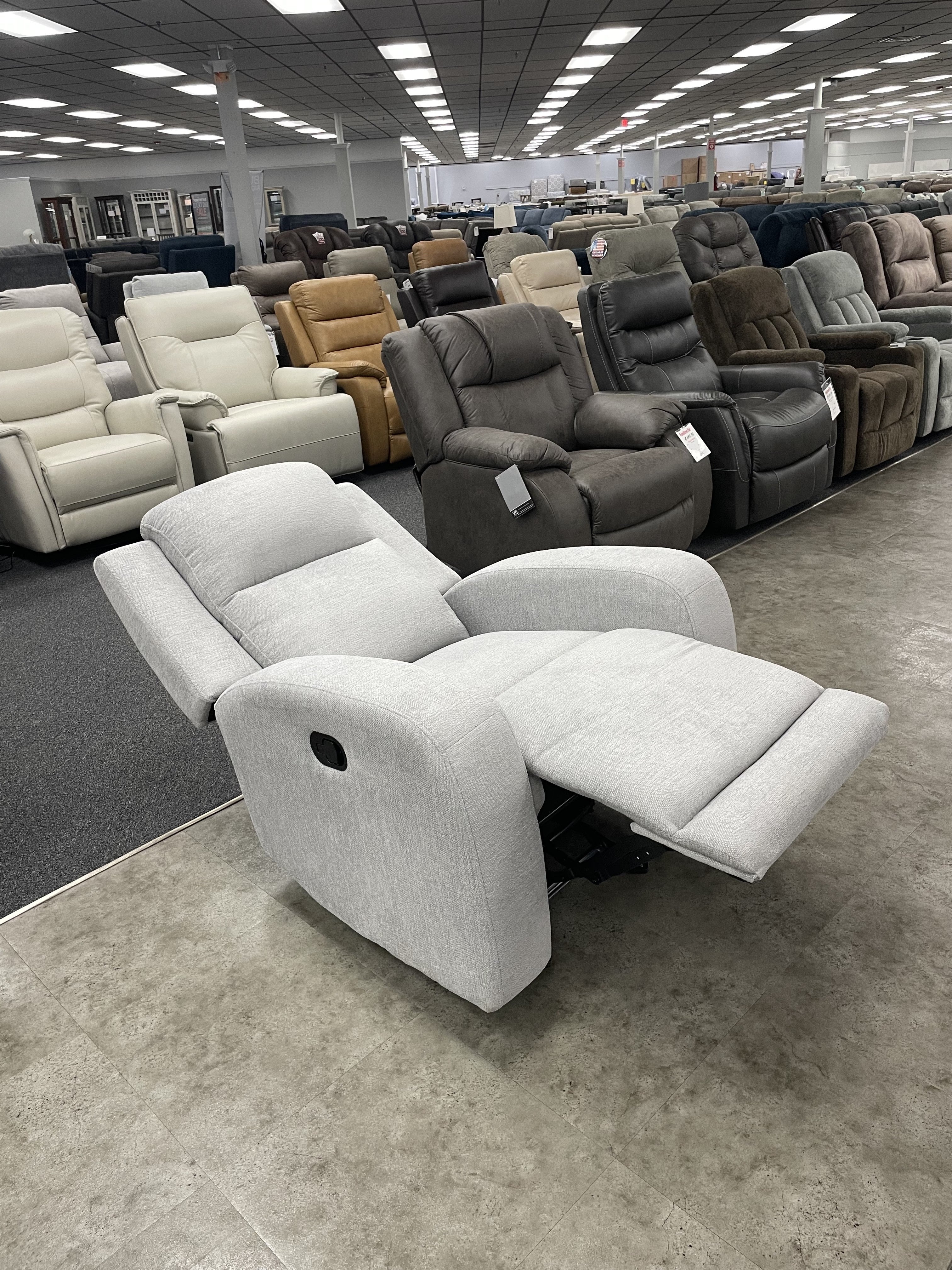 Cheers Light Gray Fabric Gliding Recliner — image 4