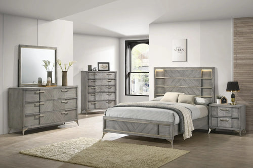 Bernards Aries Modern Gray 2-Drawer Nightstand