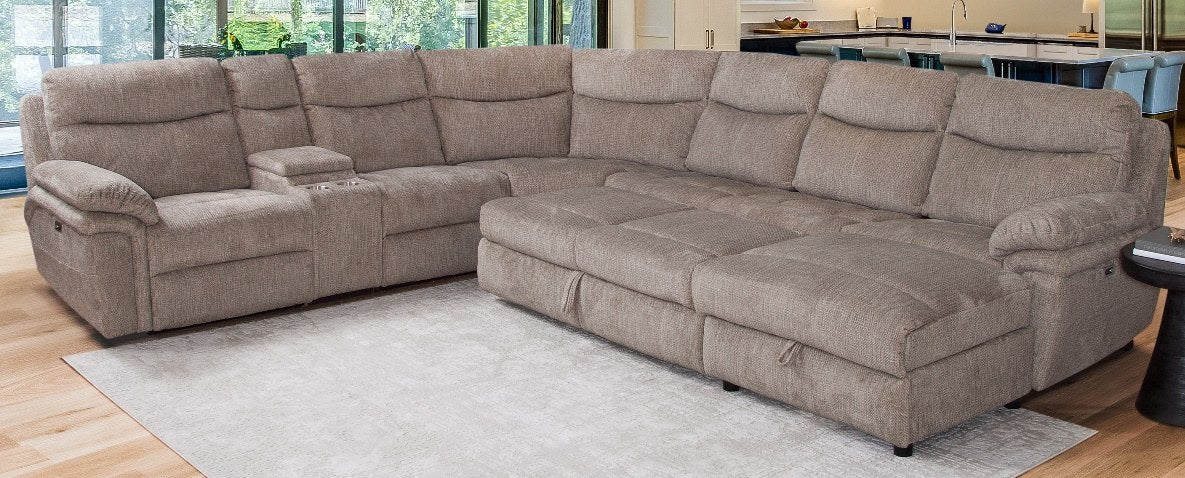 Behold BI7661 Driftwood 6-Piece Power Reclining Sectional — image 2