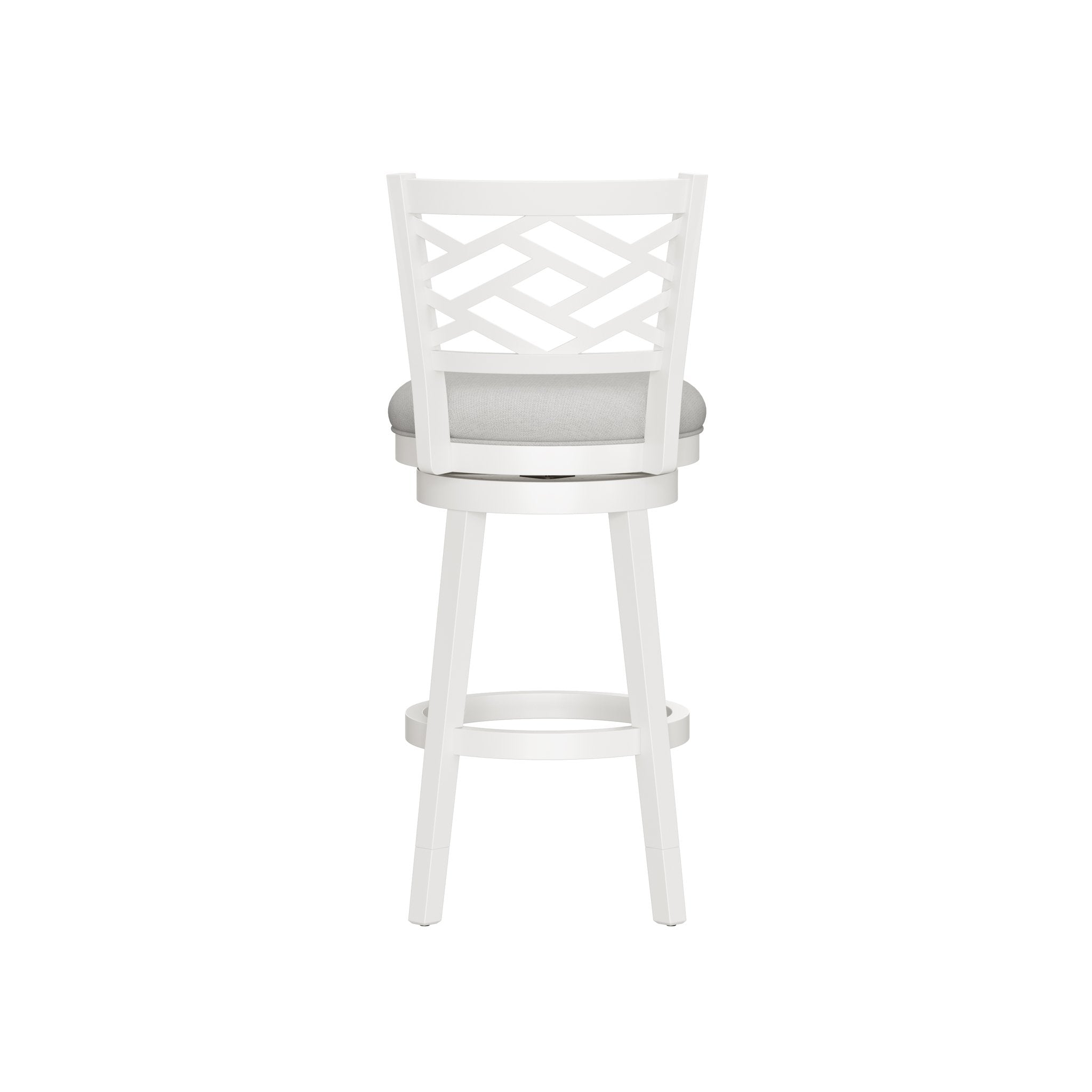 HH2home Riva Adjustable-Height Swivel Stool with Lattice Back - White & Gray