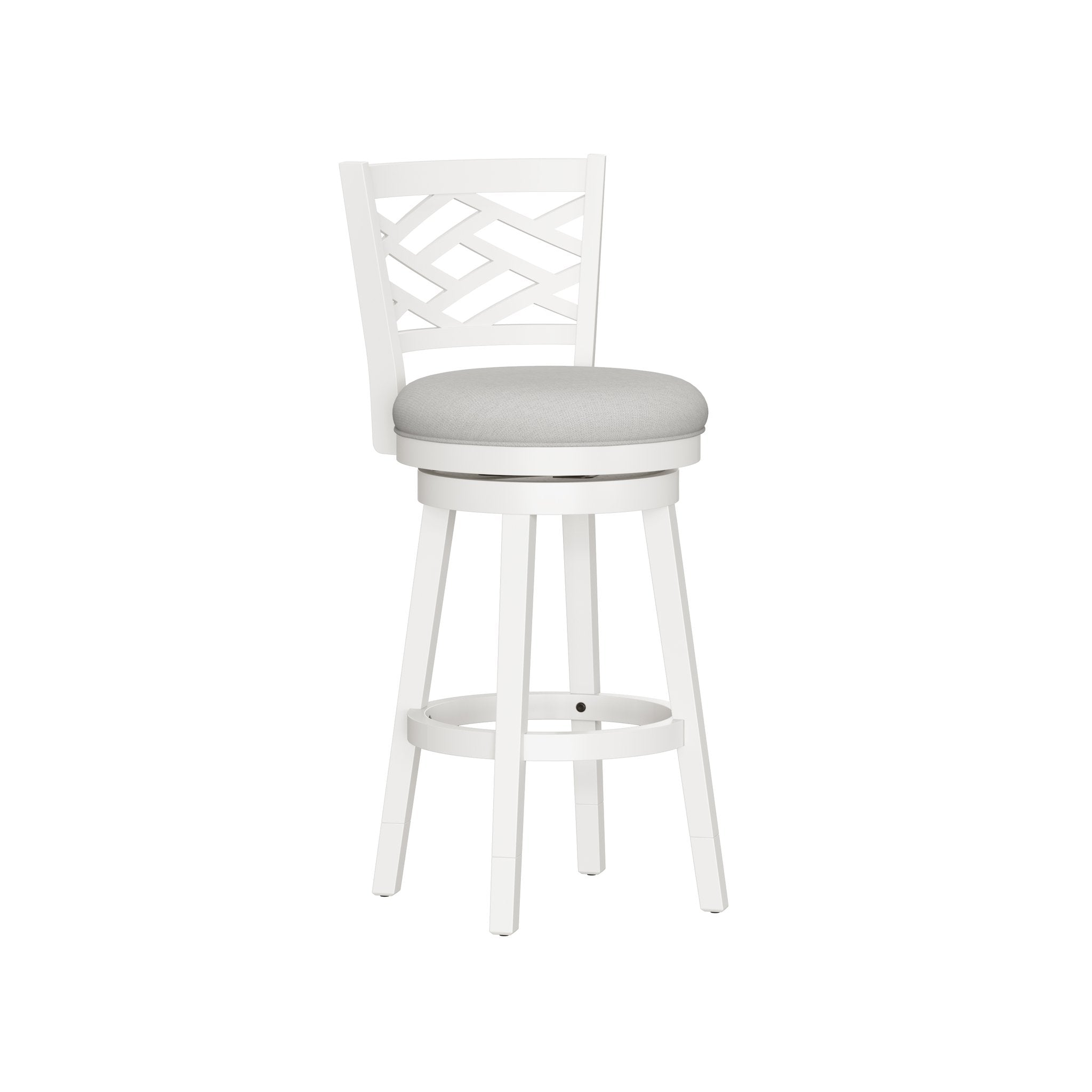 HH2home Riva Adjustable-Height Swivel Stool with Lattice Back - White & Gray