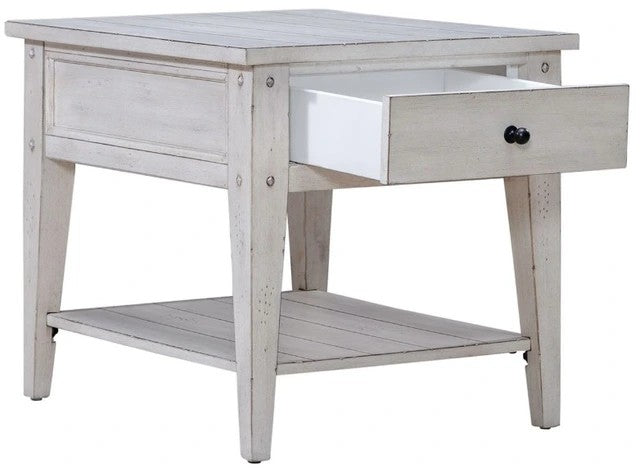 Liberty Furniture Distressed White End Table — image 3