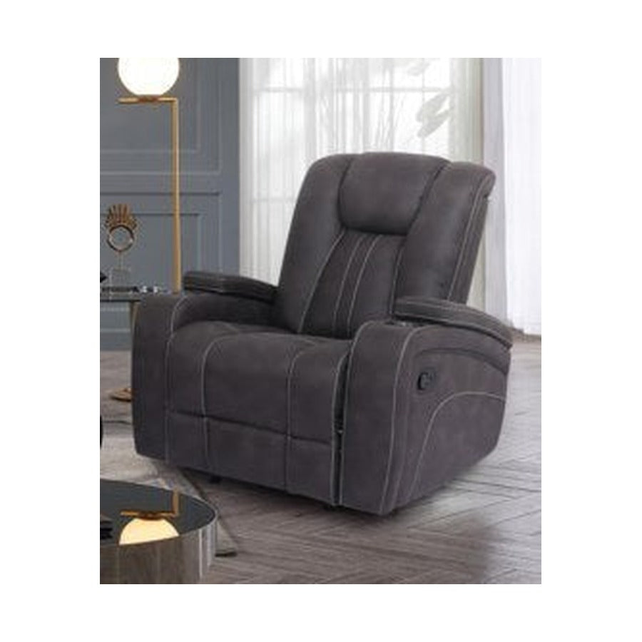 Cheers Modern Dark Gray Fabric Power Recliner