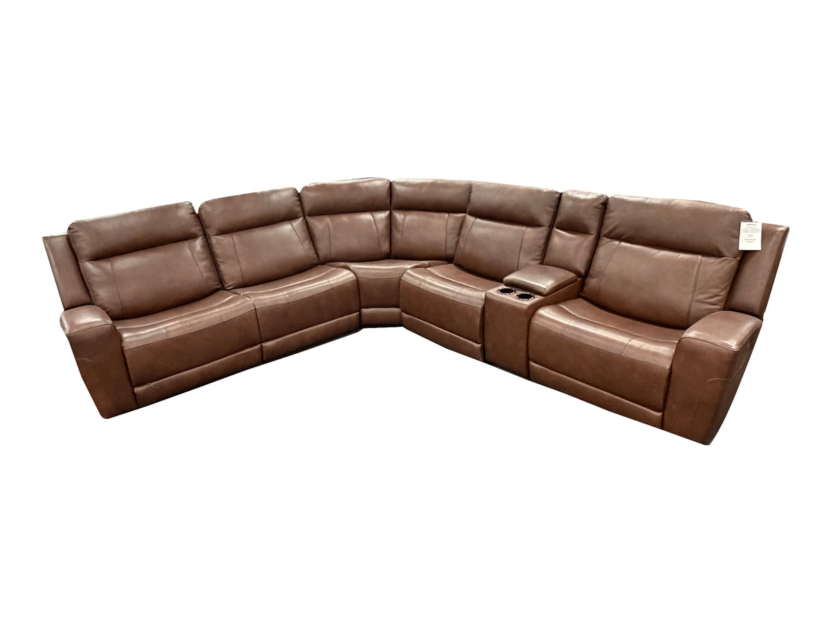 Kuka KMT.6385 6-Piece Power Reclining Sectional — actual floor photograph isolated on white