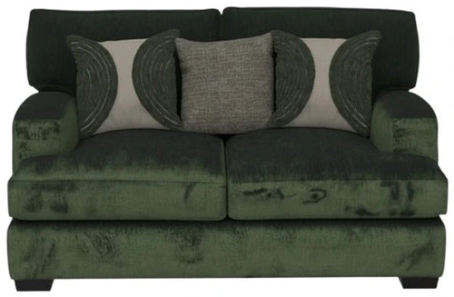 Corinthian Luscious Pine Emerald Green Velvet Loveseat