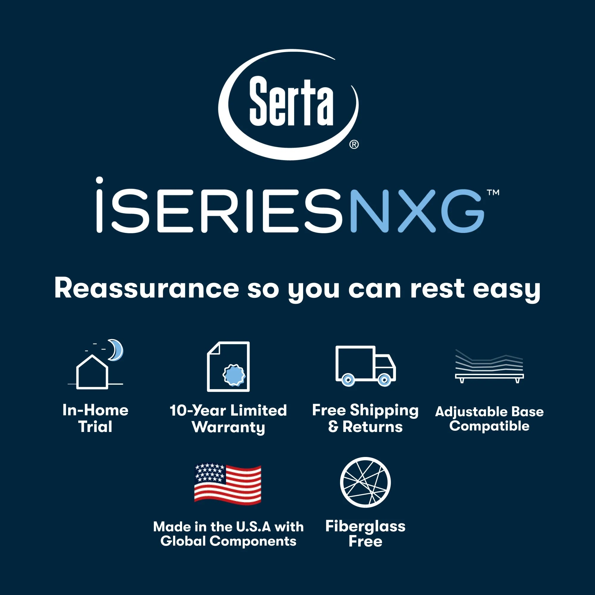 Serta iSeries NXG Hybrid King Plush Mattress — official Serta product photography