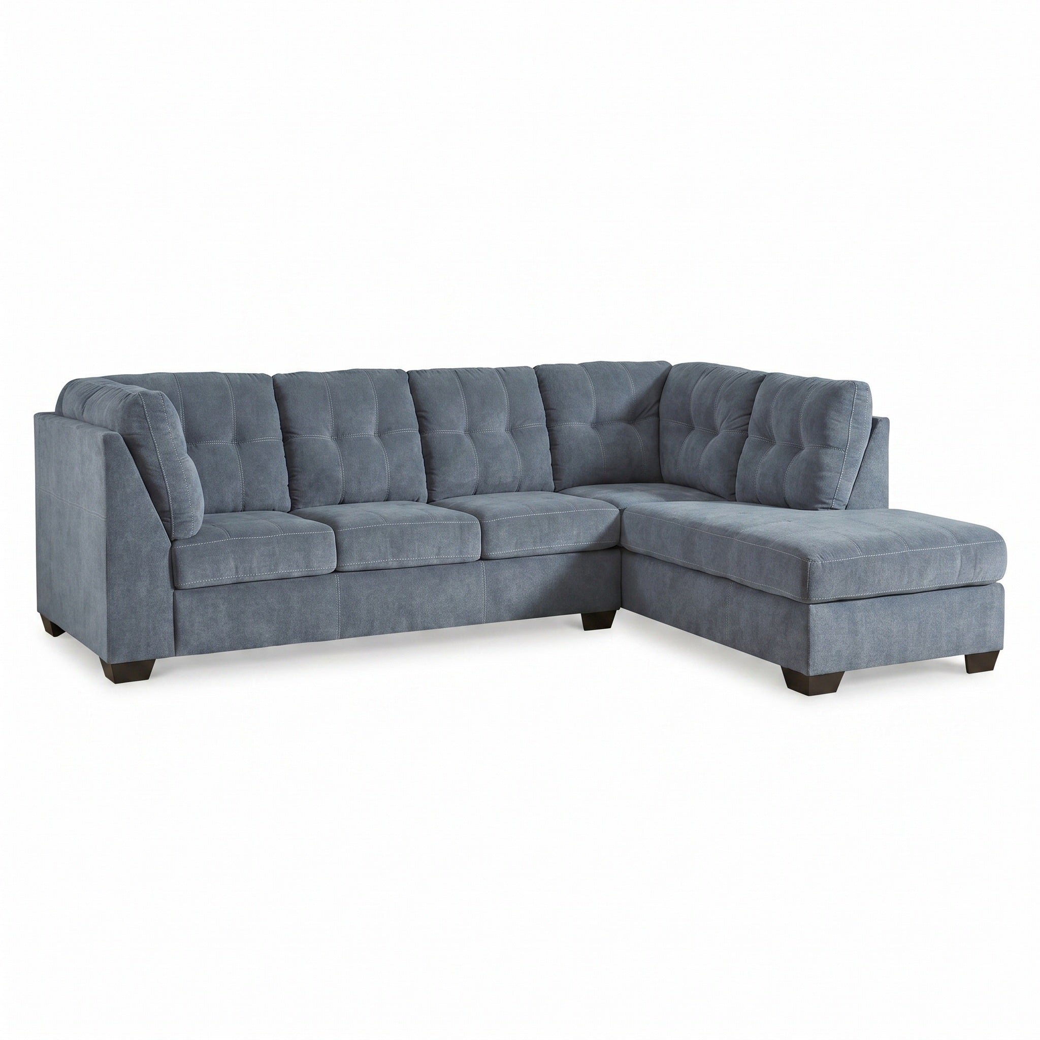 Ashley Marleton 2-Piece Sectional - Denim Blue (left sofa, right chaise)