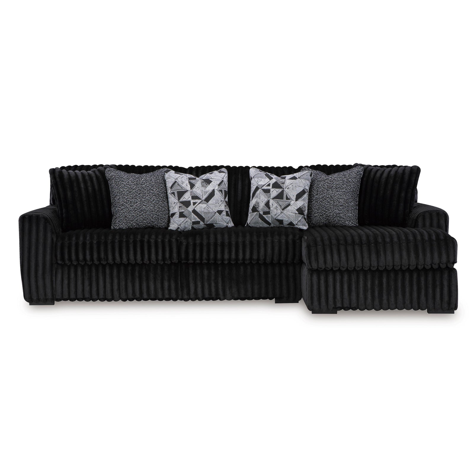 Ashley Midnight-Madness 2-Piece Sectional with Right Chaise - Onyx (white background)