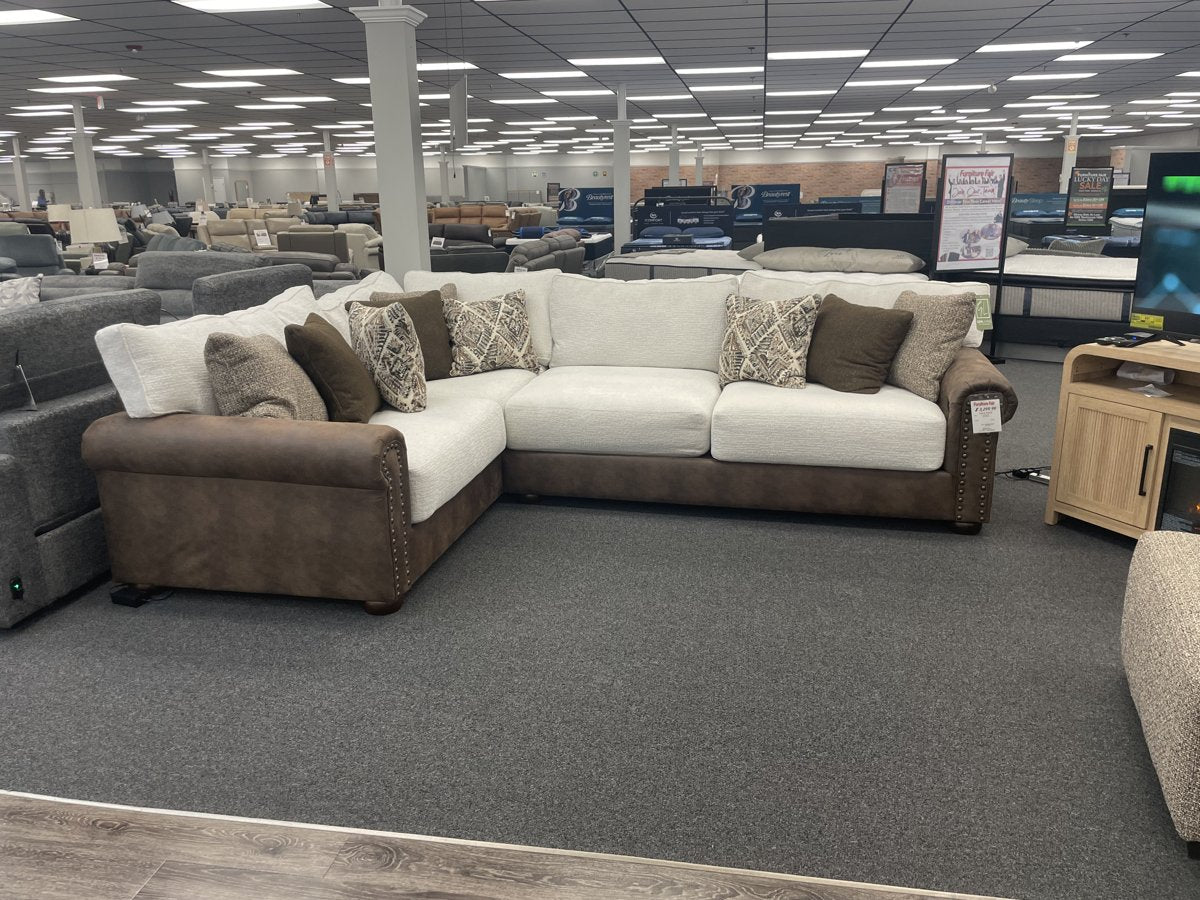 Corinthian Speith Sectional with Bluetooth Sound - Antler Brown/Light Gray — image 2