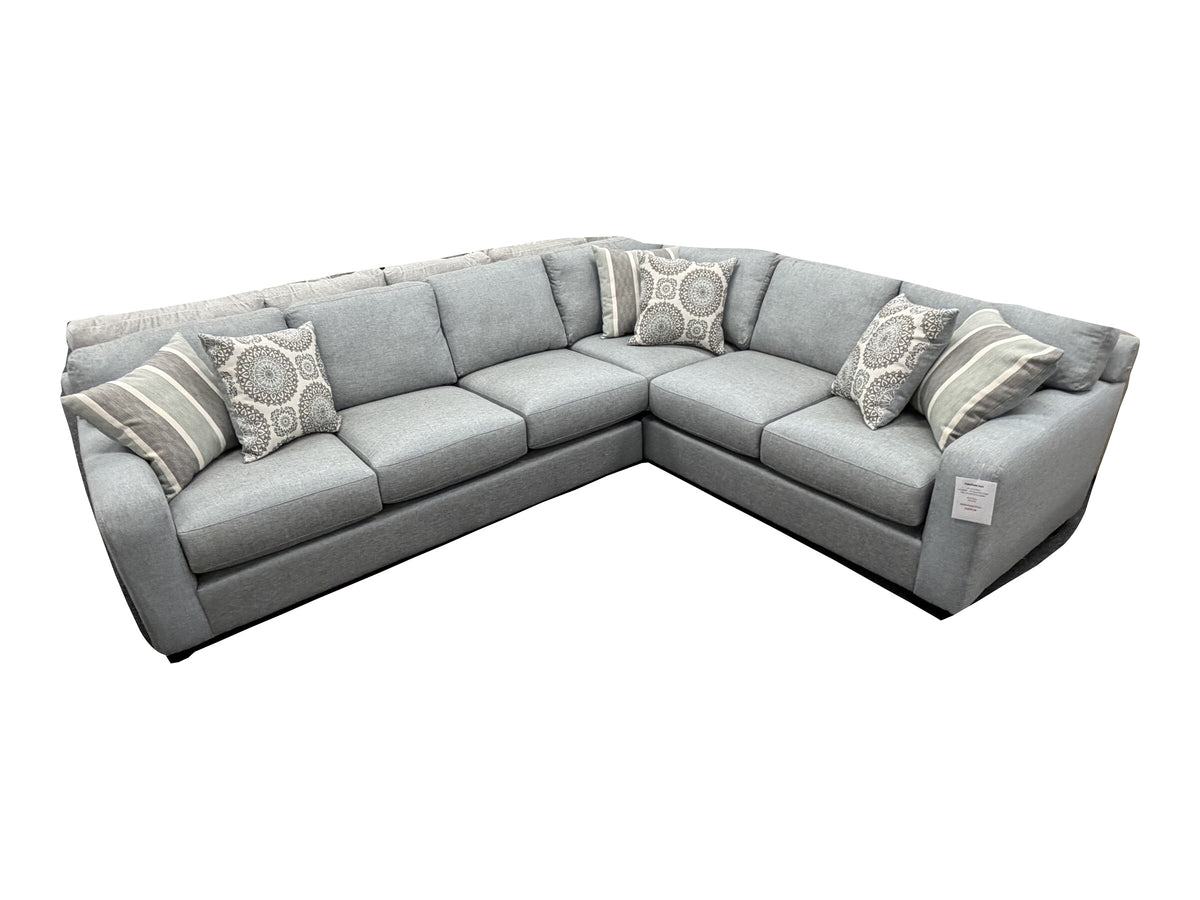 Woodhaven Grande Mist 2-Piece Sectional — complete sectional configuration on a white background